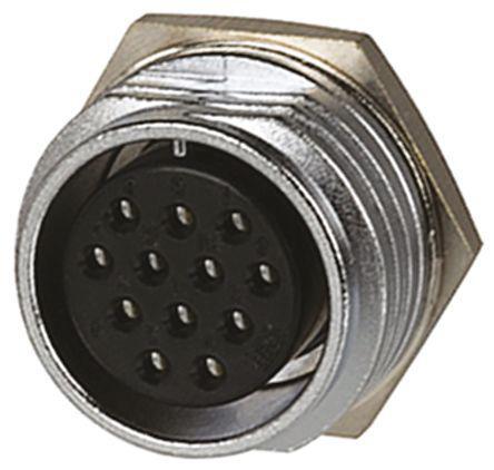 RM15TRD-12S-71- Hirose RM Series, 12 Pole Panel Mount Miniature Connector Socket, with Female Contacts