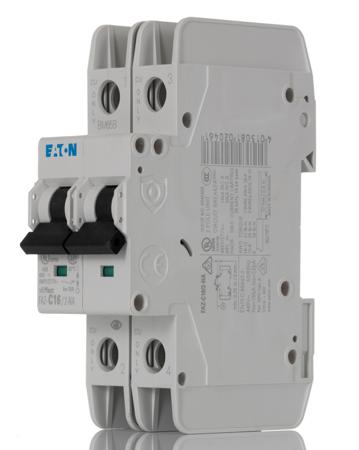 102170 FAZ-C16/2-NA Eaton xEffect MCB, 2P, 16A Curve C, 240 → 415V AC, 10 kA Breaking Capacity