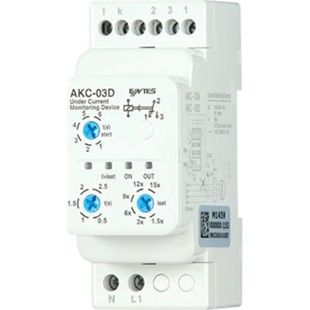 AKC-03D ENTES Current Monitoring Relay, 1 Phase, SPDT, DIN Rail