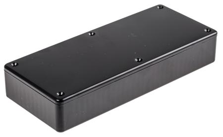 1591HSBK Hammond 1591 Series Black ABS Enclosure, IP54, Black Lid, 165 x 71 x 25mm