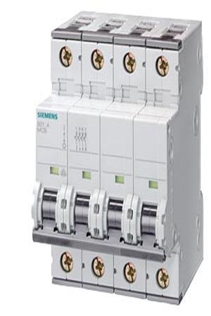 5SY8440-8 Siemens SENTRON 5SY Circuit Breaker, 4P, 40A Curve D, 440V AC, 60V DC, 25 kA Breaking Capacity
