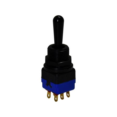 12149AGX408 APEM Toggle Switch, Panel Mount, On-Off-On, DPST, Solder Lug Terminal, 30V dc
