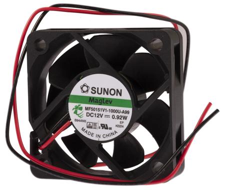 MF50151V1-1000U-A99 Sunon Axial Fan, 50 x 50 x 15mm, 17cfm, 870mW, 12 V dc (M Series)