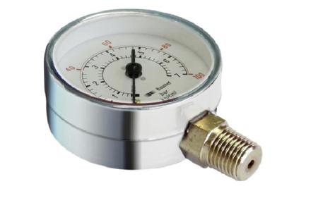 MTR2-D50-B94 Bourdon NPT 1/4 Bottom Entry Pressure Gauge 11bar, MTR2-D50.B94, 0bar min.