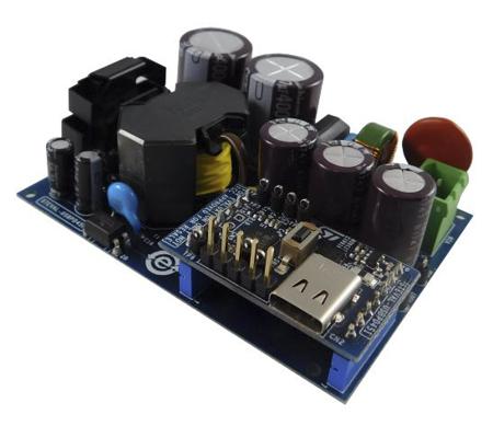 STEVAL-USBPD45C STMicroelectronics 45 W USB Type-C Power Delivery Adapter STCH03, STM32F051, STUSB1602A Evaluation Board
