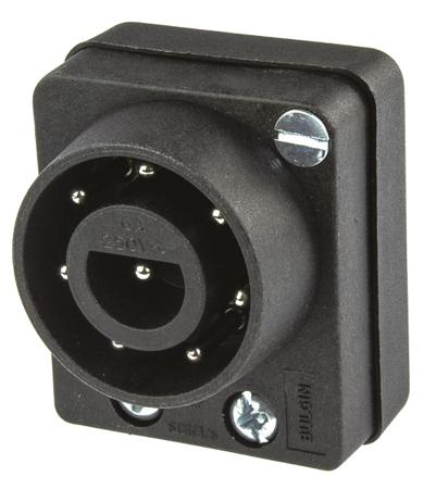 PX0551 Bulgin Power Connector Cable Mount Plug, 8, Screw Down Termination, 6A, 250 V ac