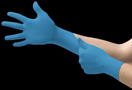 92670070 Ansell TouchNTuff Blue Powder-Free Nitrile Disposable Gloves, Size 6.5-7 S, Food Safe, 100 per Pack
