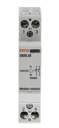 CN2020024 Lovato CN Contactor, 24 V ac/dc Coil, 2-Pole, 20 A, 2NO, 110 V ac