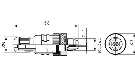 RSC-8-9 Lumberg Automation Industrial Circular Connectors, 8 Contacts, Cable Mount, M12 Connector, Plug, Male, IP67