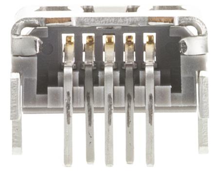 56579-0519 Molex On-The-Go Series, 56579 Series Number Right Angle, Through Hole Mount, Version 2.0 Type AB Mini USB Connector