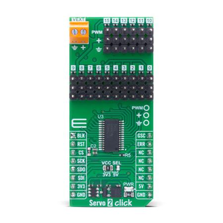 MIKROE-6533 MikroElektronika Servo Click Board for Servo 2 Click Add on Board for Servo Motors