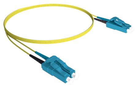 JLCLC2DOS2 CAE Multimedia Connect LC to LC Duplex Multi Mode OS2 Optical Patch Cord, 9μm, Yellow, 1m