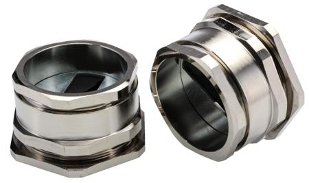 52107380---52103070 Lapp M63/48 Metallic Nickel Plated Brass, IP54 Cable Gland With Locknut