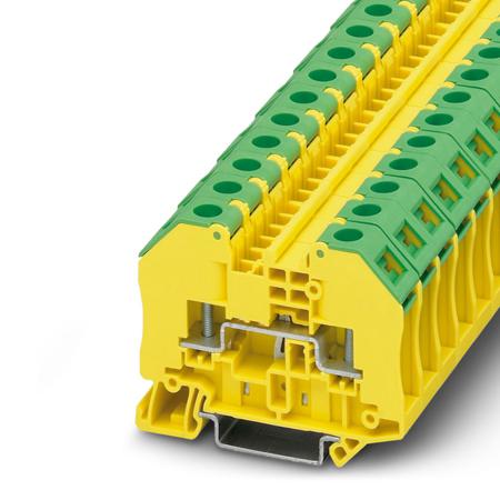 3049411 Phoenix Contact  RT 3-PE Series Green, Yellow, Single-Level, Bolt Termination