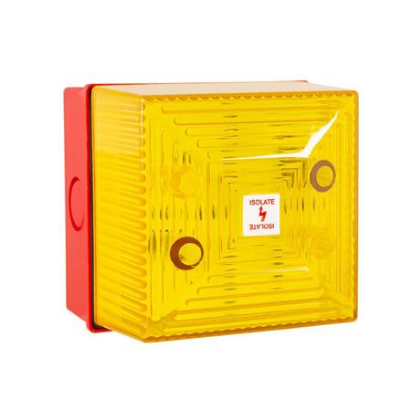 245534 Moflash FD/SD40IS Series Yellow Flashing Beacon, 16.2 To 26.4 V, Wall Mounted, LED Bulb, IP65