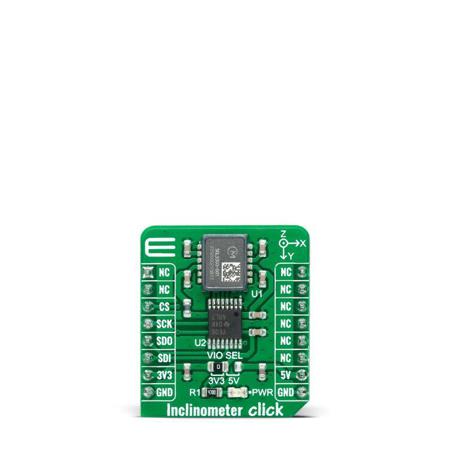 MIKROE-4753 MikroElektronika Inclinometer Click Inclinometer Sensor Add On Board for SCL3300, TXB0106 mikroBUS Socket