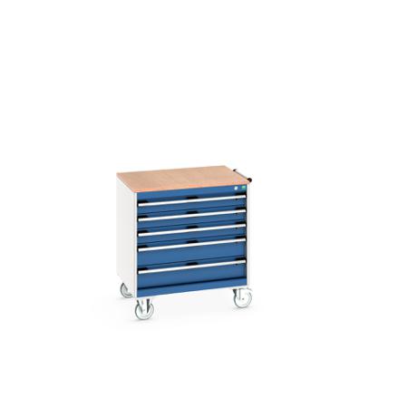 40402155-11V Bott, 5 Drawer Sheet Steel Floor Standing Storage Cabinet, 800 X 650 X 890mm