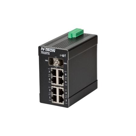7010TX Red Lion TX Series DIN Rail Mount Ethernet Switch, 8 RJ45 Ports, 10/100Mbit/s Transmission, 10 → 49V dc