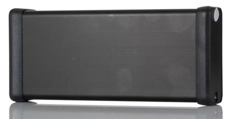 1455C1202BK Hammond 1455 Series Black Aluminium Enclosure, IP54, Flanged, Black Lid, 120 x 54 x 23mm