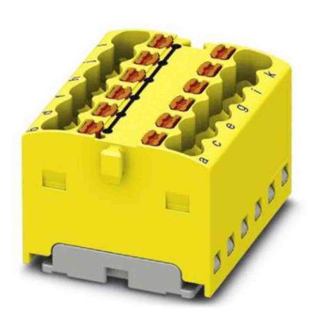 3002769 Phoenix Contact Distribution Block, 12 Way, 2.5mm², 17.5A, 450 V, Yellow
