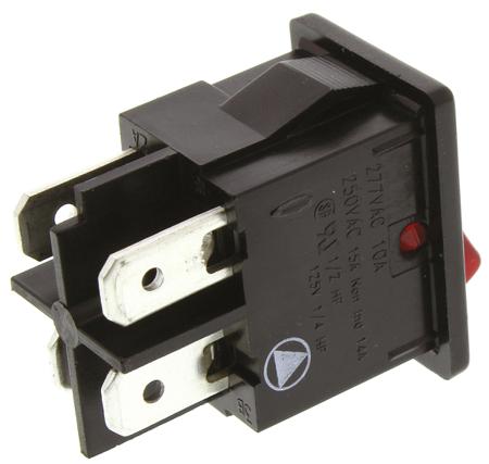 H8553VBNACB Arcolectric (Bulgin) Ltd Illuminated Double Pole Single Throw (DPST), On-Off Rocker Switch Panel Mount