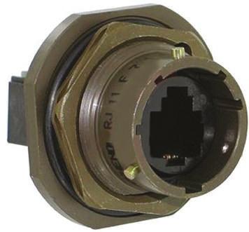 RJ11F71G Amphenol Socapex RJ11Field Series 6-Port RJ11 Female Adapter, UTP