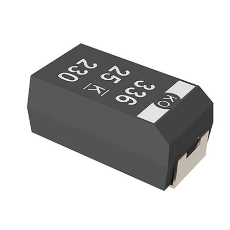 T521X107M025ATE060 KEMET 100μF Surface Mount Polymer Capacitor, 25V dc