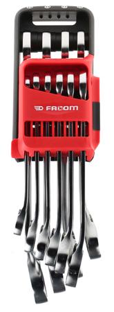 467B.JP10PB Facom 467B Series 10-Piece Spanner Set, 8 → 19 mm, Chrome Vanadium Steel