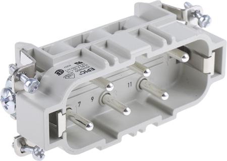 10170600 EPIC Heavy Duty Power Connector Insert, 35A, Male, H-BS Series, 12 Contacts