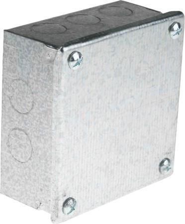 763-9248 RS Pro Steel Galvanised Adaptable Box, 5 Knockouts 100mm x 100 mm x 50mm