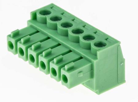 897-1095 RS PRO, 3.81mm Pitch, 6 Way, , Pluggable Terminal Block, Plug, Through Hole, Screw Termination