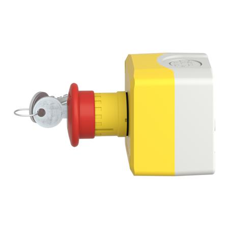 XALK188F Schneider Electric Harmony, Red/Yellow/Grey, Key Reset 40mm Mushroom Head Emergency Button