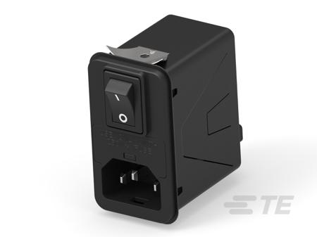 6HPSNS1 TE Connectivity 6A, 120 → 250 V ac Male Snap-In IEC Inlet Filter 2 Pole , Snap-In 1 Fuse