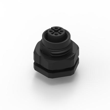 643120100404 Industrial Circular Connectors, 4 Contacts, Panel Mount, M12 Connector, Socket, Female, IP68, WR-CIRC Series