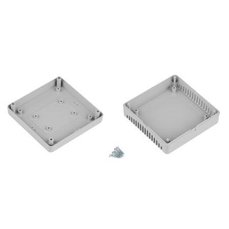 206-9056 RS PRO Light Grey ABS General Purpose Enclosure, IP20, IK06, Light Grey Lid, 100 x 100 x 35.3mm