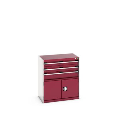 40012023-24V Bott 2 Door, 3 Drawer Sheet Steel Floor Standing Storage Cabinet, 800 X 525 X 900mm