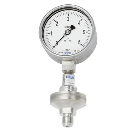 14213335 WIKA G 1/2 Bottom Entry Pressure Gauge 9bar, -1bar min.