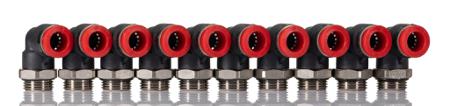 C02471038 Norgren Pneufit C Series Swivel Elbow, Push In 10 mm to G 3/8 Female, Threaded-to-Tube Connection Style, Pneufit