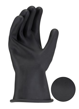 RIG011B100 Ansell Black Natural Rubber Electrical Protection Electrical Insulating Gloves, Size 10, Natural Rubber Coating