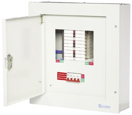 TPN08 Europa 3 Phase Distribution Board, 24 Way, 125 A