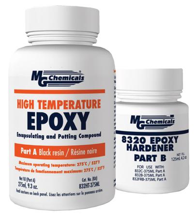 832HT-375ML MG Chemicals  Black High Temperature Epoxy Potting Compound