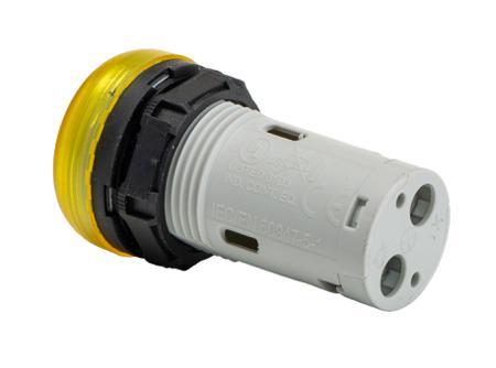 LPMLD5 Lovato, LPML, Panel Mount Yellow LED Pilot Light, 22mm Cutout, IP66, IP67, IP69K, Round, 48V