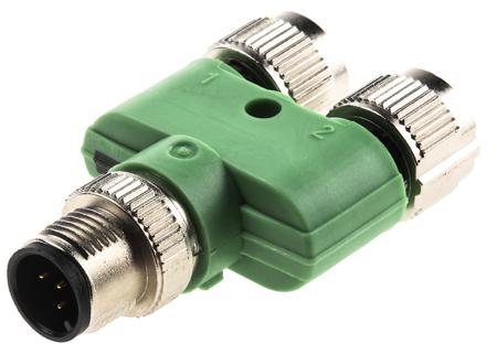 1523968 Phoenix Contact 5 Pole M12 Plug to 10 Pole M12 Socket Adapter