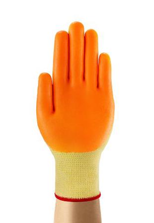 11515100 Ansell Yellow Kevlar, Spandex, Stainless Steel Cut Resistant Work Gloves, Size 10, Nitrile Coating