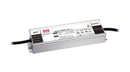 HLG-240H-24 MEAN WELL LED Driver, 24V Output, 240W Output, 10A Output, Constant Current / Constant Voltage