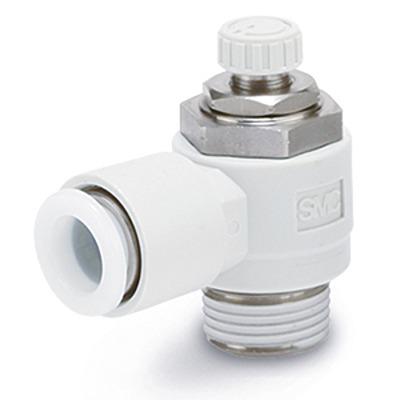 AS3201F-02-08 SMC AS Series Threaded Speed Controller, R 1/4 Male Inlet Port x 8mm Tube Outlet Port,