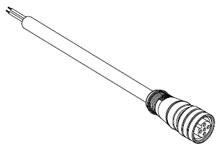 1200980089 TE Connectivity Straight Female M12 to Pigtail Cordset, 10m