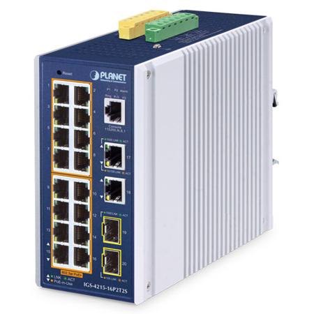 IGS-4215-16P2T2S Planet , Managed Switch 16 Port Network Switch With PoE RJ-45