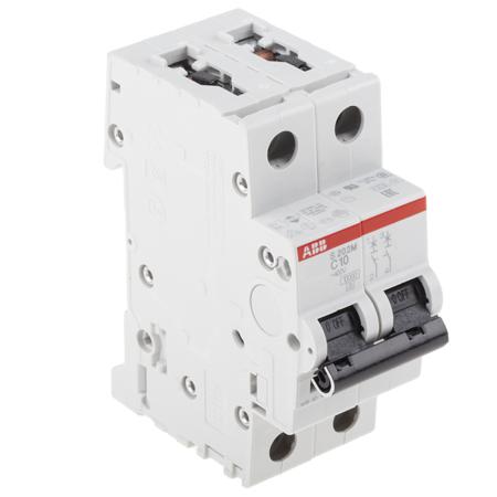 2CDS272001R0104--S202M-C10 ABB System M Pro 10A MCB Mini Circuit Breaker, 2P Curve C, Breaking Capacity 10 kA