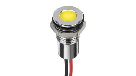 220-8963 RS PRO IP67 Panel Mount LED Indicator, 1.8 → 3.3 V - Colour(s):Yellow